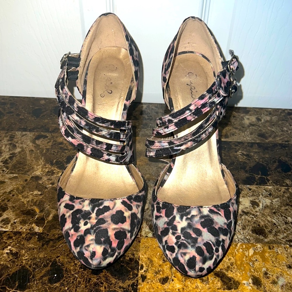 Pink & Black Leopard Heels